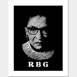 Ruth Bader Ginsburg in halftone style Posters and Art